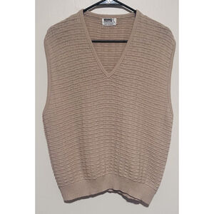 VTG Montgomery Ward Sweater Vest Men’s XL Brown Tan 70s 80s Retro Grandpacore